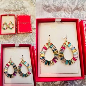 Christian Siriano Glass dangle earrings new